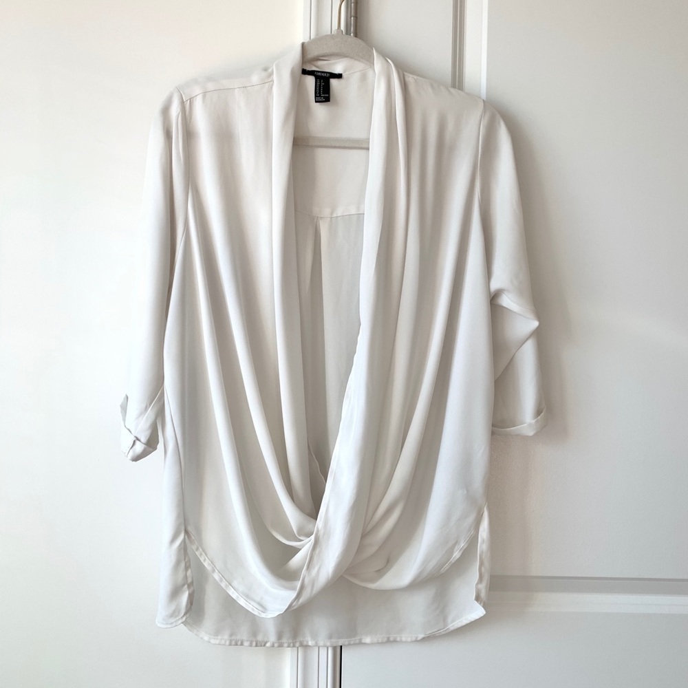 FOREVER 21 Loose Wrap Blouse SZ S